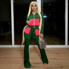 Casual Long Sleeve Zipper Coat And Pants 2 Piece Sets MDF-5265