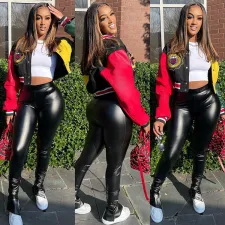 Casual Patchwork Full Sleeve Baseball Jacket GLF-10059