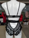 Sexy Deep V Neck Lace Teddy Lingerie YQ-360
