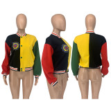 Casual Patchwork Full Sleeve Baseball Jacket GLF-10059