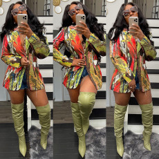 Colorful Printed Full Sleeve Blazer Coat GLF-10060