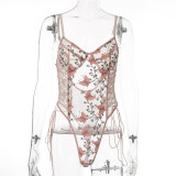 Sexy Sling One-piece Mesh See-through Underwear YQ-W490
