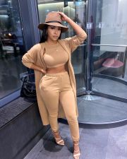 Solid Tank Top+Long Cloak+Pants 3 Piece Sets HMS-5514
