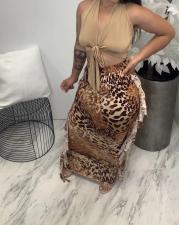 Leopard Print Tassel Maxi Skirt HMS-5516