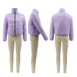 Winter Warm Solid Full Sleeve Zipper Down Jacket SFY-2141