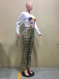 Plaid Print Skinny Pencil Pants OD-8462