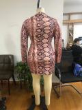 Plus Size Snake Skin Print Bandage Mini Dress NNWF-7282