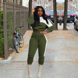 Casual Patchwork Long Sleeve 2 Piece Pants Set OMY-80065
