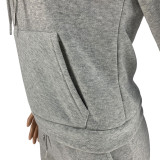 Solid Plush Hoodie Top And Pants 2 Piece Suits CH-8197