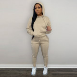 Solid Plush Hoodie Top And Pants 2 Piece Suits CH-8197