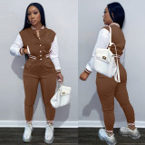 Casual Baseball Jacket And Pants 2 Piece Sets FSL-F176