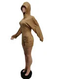 Casual Hooded Long Sleeve Zipper Romper MEM-88397