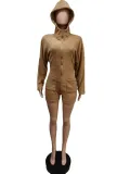 Casual Hooded Long Sleeve Zipper Romper MEM-88397