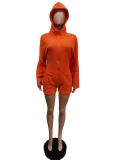 Casual Hooded Long Sleeve Zipper Romper MEM-88397