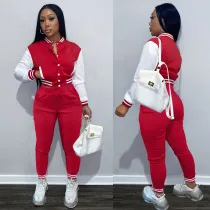Casual Baseball Jacket And Pants 2 Piece Sets FSL-F176