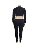 Plus Size Long Sleeve Two Piece Pants Set ZDF-31170