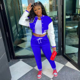 Casual Printed Baseball Jacket And Pants 2 Piece Sets TK-6203