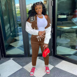 Casual Printed Baseball Jacket And Pants 2 Piece Sets TK-6203