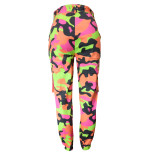 Camouflage Print Pocket Belted Long Pants LSL-6114