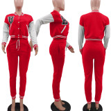 Casual Printed Baseball Jacket And Pants 2 Piece Sets TK-6203