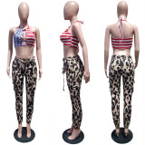 Camouflage Print Pocket Belted Long Pants LSL-6114
