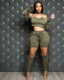 Sexy Tassel Hollow Long Sleeve 2 Piece Pants Set HMS-5518