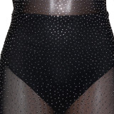 Sexy Hot Drilling See Through Breast-Pad Night Club Dress SH-390224