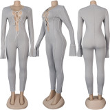 Sexy Lace-up Flared Sleeve Nightclub Jumpsuit FSXF-234