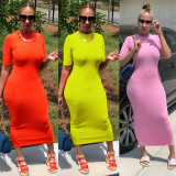 Simple Casual Fashion Solid Color Dress FSXF-276