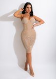Sexy Rhinestone Spaghetti Strap Club Dress LSD-81064