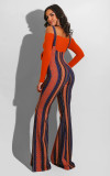 Sexy Off-shoulder Tie Up Top And Print Sling Jumpsuits Two Piece Sets FSXF-188