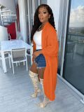 Solid Casual Knitted Long Sweater Cardigan Coat TR-1185