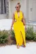 Sexy Solid Color Halter Slit Long Dress FSXF-190