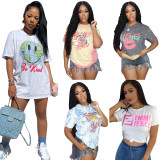 Fashion Casual Print Round Neck T-Shirt FSXF-280