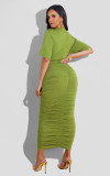 Sexy Fashion Solid Color Ruched Dress FSXF-288