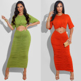 Sexy Fashion Solid Color Ruched Dress FSXF-288