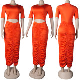 Sexy Fashion Solid Color Ruched Dress FSXF-288