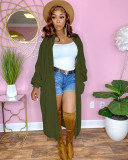 Solid Casual Knitted Long Sweater Cardigan Coat TR-1185