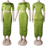 Sexy Fashion Solid Color Ruched Dress FSXF-288