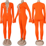 Sexy Lace-up Flared Sleeve Nightclub Jumpsuit FSXF-234