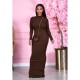 Solid Color Backless Long Sleeve Maxi Dress FSXF-262