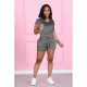 Casual Solid Color Short Sleeve Shorts Two Piece Sets FSXF-272