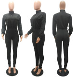 Solid Sports Long Sleeve Two Piece Sets MAE-2128