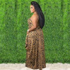 Plus Size Printed Spaghetti Strap Loose Maxi Dress XMY-9317