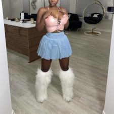 Plus Size Fashion Casual Denim Pleated Skirt OD-D8429