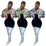 Plus Size Cartoon Print Winter Warm Down Jacket HNIF-063
