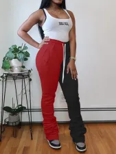 Casual Color Block Ruched Pants NY-2051
