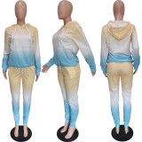 Gradient Hoodie Casual Two Piece Sets BGN-215