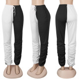 Casual Color Block Ruched Pants NY-2051