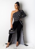 Sexy Printed One Shoulder High Low Irregular Top NK-8515